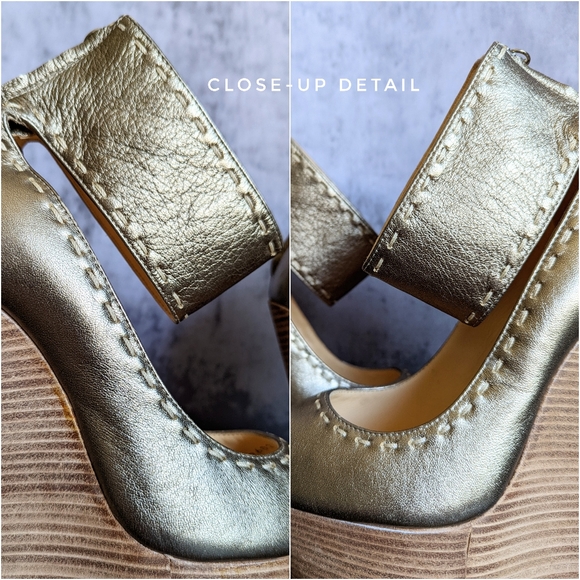 Giuseppe Zanotti | Shoes | Giuseppe Zanotti Metallic Leather  Giuseppe Zanotti metallic leather platform wedge, size 37, US 7
